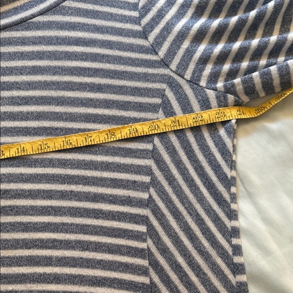 Sonoma Blue and White Striped Cowl Neck Sweater - Picture 6 of 9